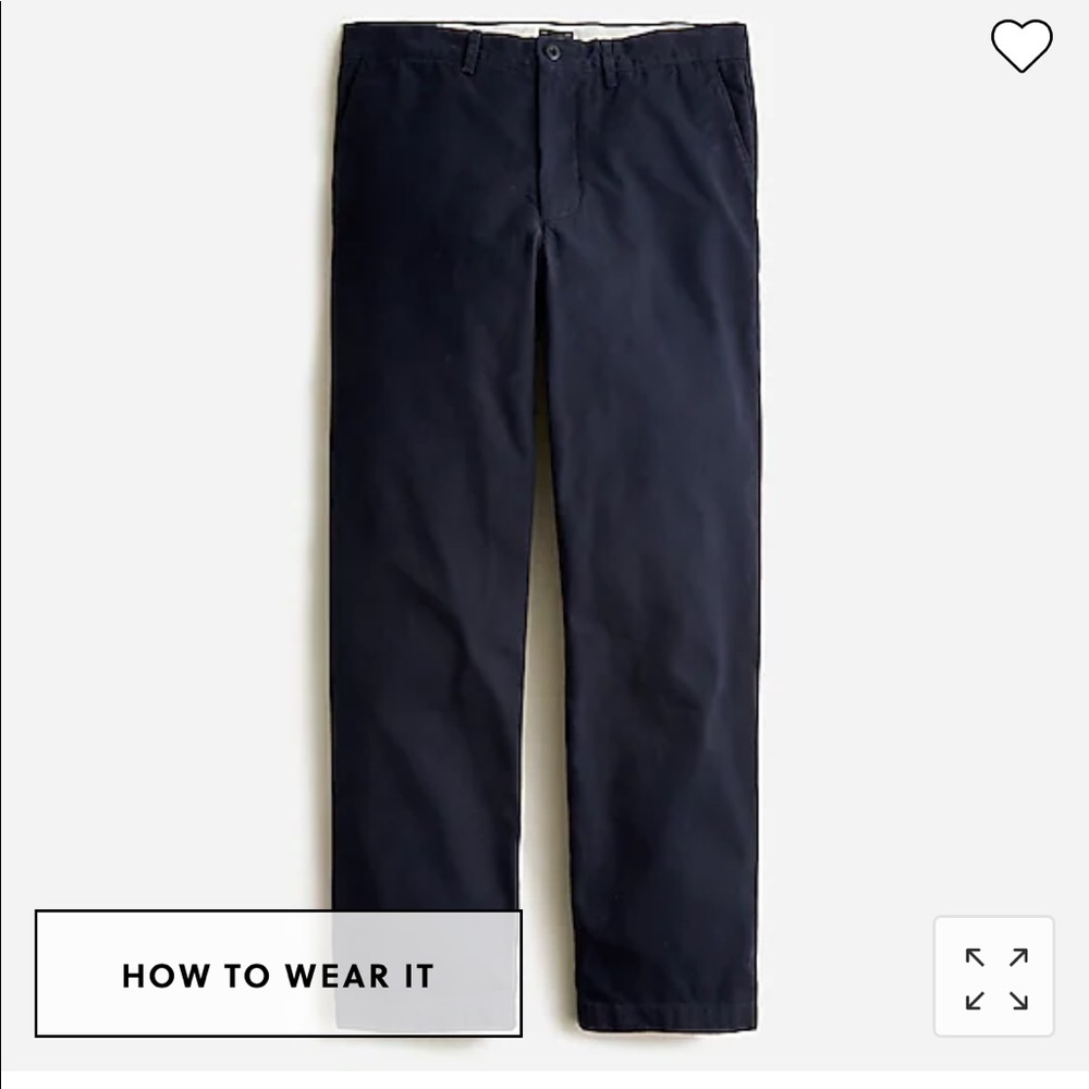 J.Crew mens classic relaxed dark navy khaki pants